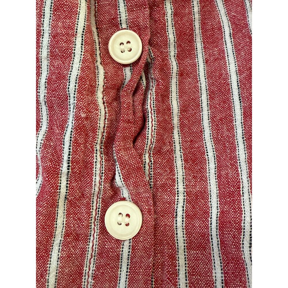 Max Studio Red Striped Button-Front Midi Skirt | … - image 4
